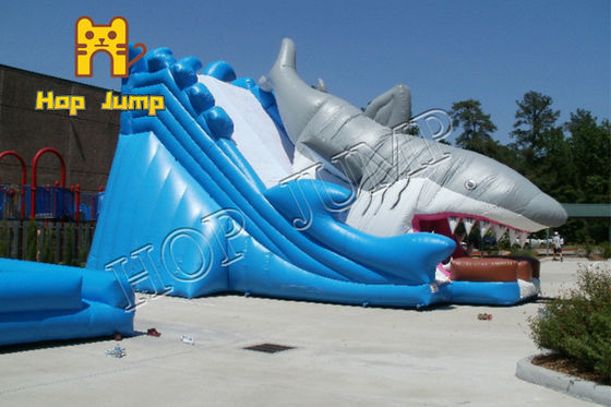 Giant Shark Kids Inflatable Water Slide Games Trò chơi công viên nước ở sân sau