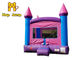 0,4mm-0,55mm PVC Màu hồng và tím Bounce House Lâu đài nhảy hơi
