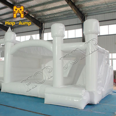 Tổ hợp cầu trượt Bouncer trong đám cưới trắng Bounce House 0,55mm PLATO PVC