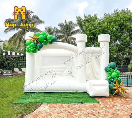 17ft White Wedding Bouncer Slide Combo Combo Ngôi nhà Bơm hơi với Cầu trượt